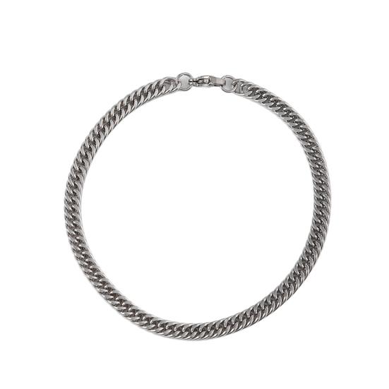 Herren-Armband, dicke, hohle Kette mit Karabinerverschluss, einfarbig, polierter Edelstahl, Punk, gedrehte Kette, Street Club, Party-Schmuck