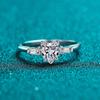 Bague Ringen 1.2CT Heart Cut Moissanite Diamond Halo Rings Sterling Silver Wedding Band Promise Ring For Women Anniversary Gift