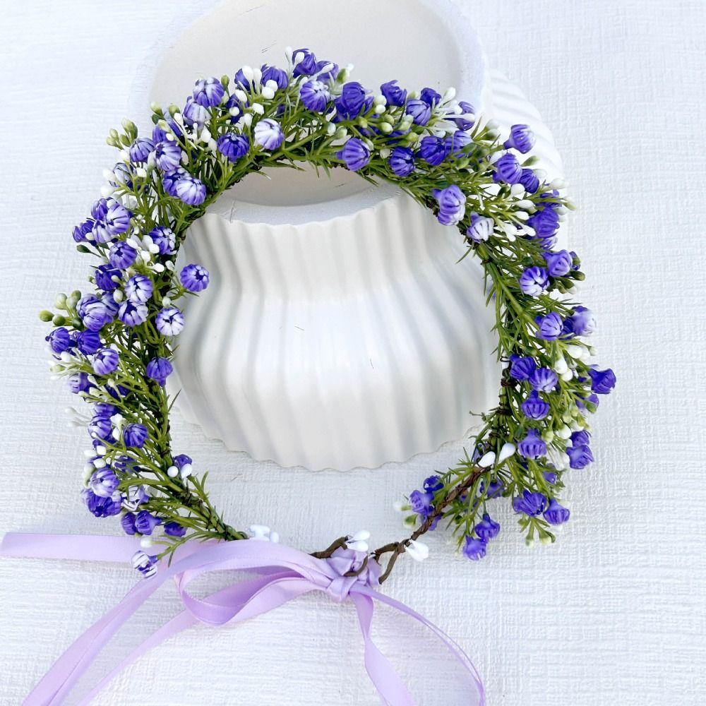 Boho Style Floral Headband Korean Style Wedding Headpiece Sweet Bridal Wreaths  Seaside Vacation