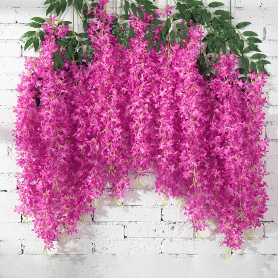Yousheng 12Pcs Simulated Flower Garland Realistic Wisteria Vines Easy To Clean Reusable Wisteria Vines Wedding Decoration