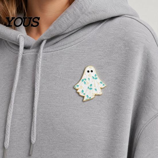 Halloween Pin Ghost Enamel Brooch, Cute Brooch Pin, Cartoon Funny Fashion Little Trendy Accessories for Bag Jacket Backpack Hat Pant Clothes