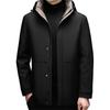 Men's Fashionable Hooded Winter Jacket with Detachable Liner - 90% Duck Down, Cold-Resistant, Ideal for Middle-Aged