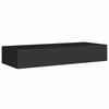 Vidaxl Wall Shelf With Drawer, Black, 60 X 23.5 X 10 Cm, Mdf