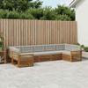 Outdoor Sofa Set with Cushions 7 Pcs Natural and Light Grey