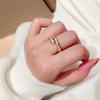 Platinum-Plated Open Bamboo Joint Zircon Knuckle Ring