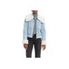 Levis Frayed Collar Oversized Pocket Solid Denim Jacket Women Jackets Sky-Blue A3487-0002