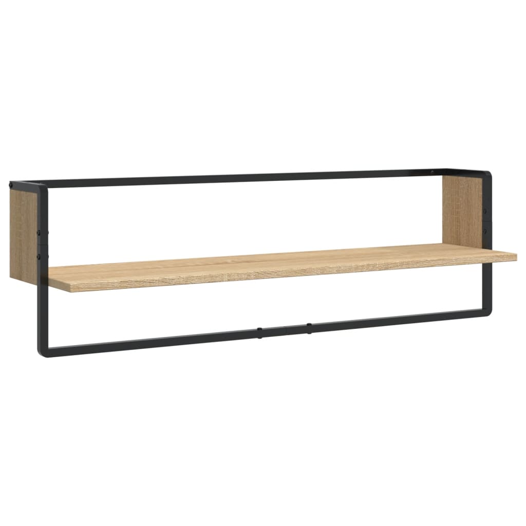 6 Piece Wall Shelf Set with Bars Sonoma Oak Wood Based Material
