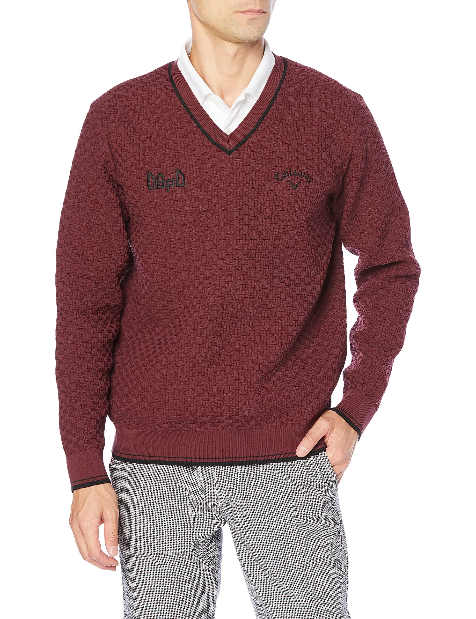 

Callaway Sweater with Golf Sweater C21218100 Medium Men s V-Neck (Water-Repellent One-Point Accent) / / 1070_Wine,