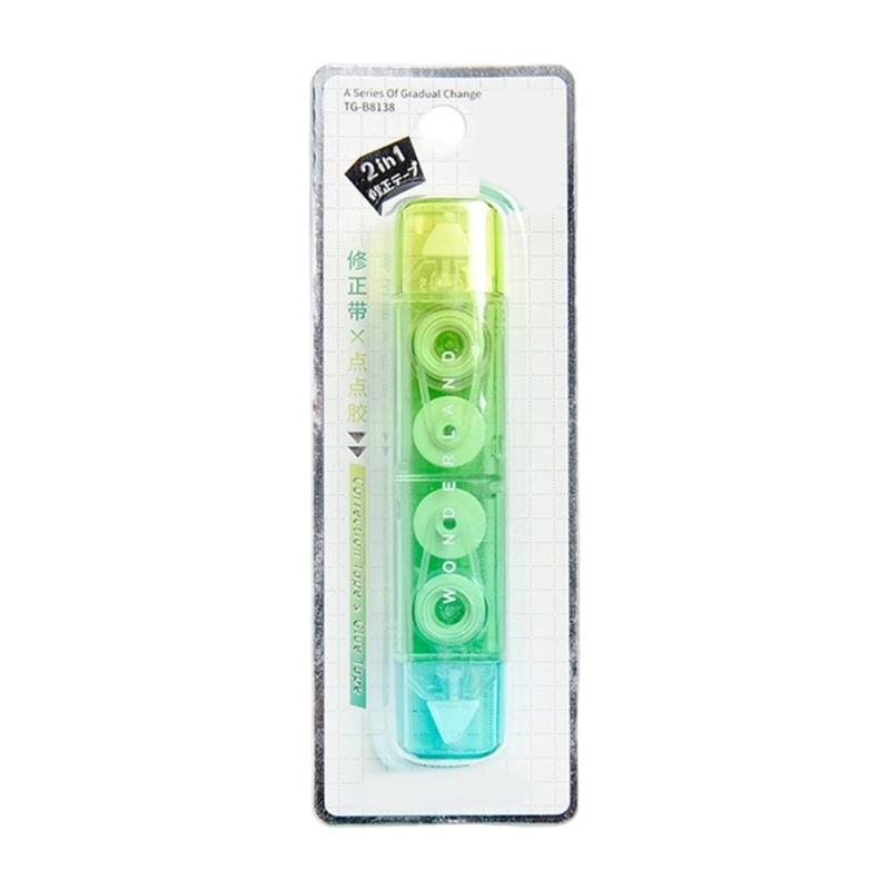 2 In 1 Double Head Correction Tape Gradient Color White Out Tape Scrapbooking Tape with Adhesive Roller