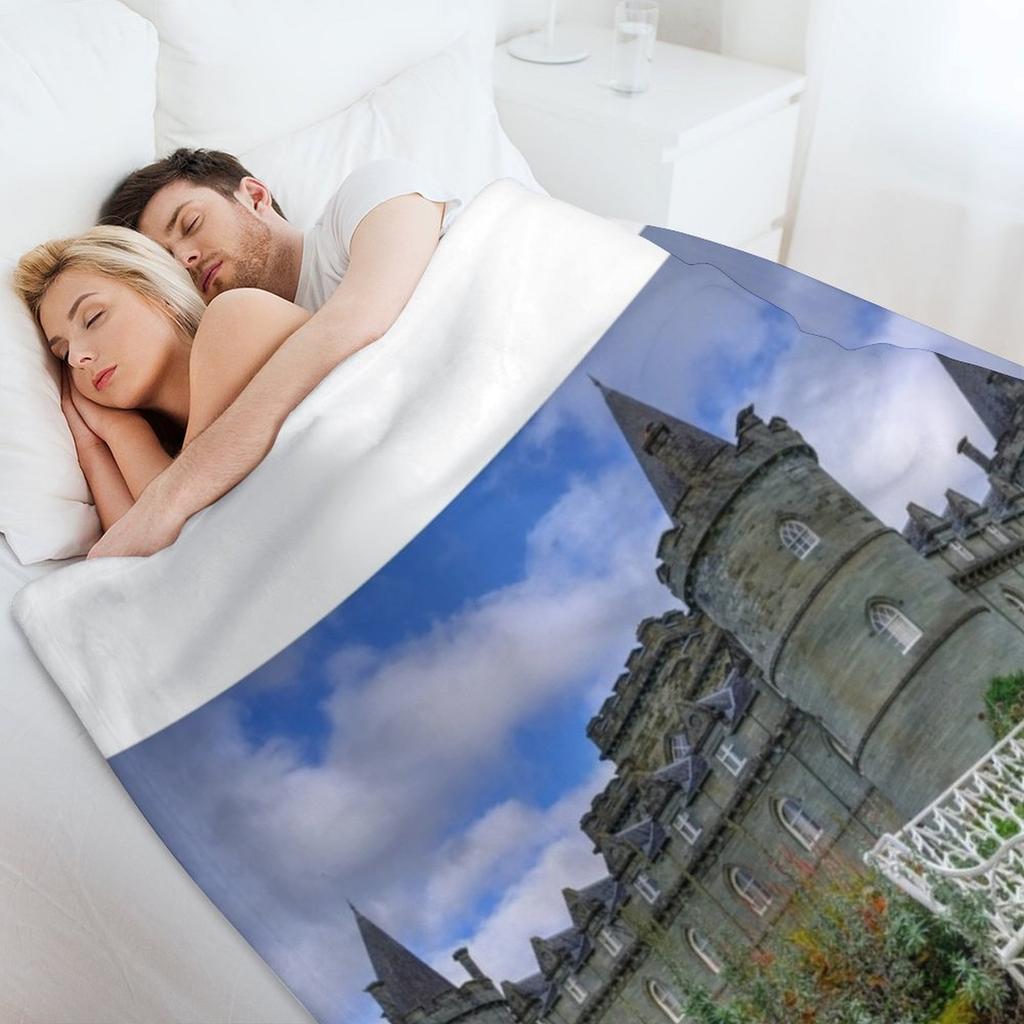 Inveraray Castle, Argyll, Scotland Throw Blanket Quilt Soft Plush Plaid Luxury Designer Flannel Blankets