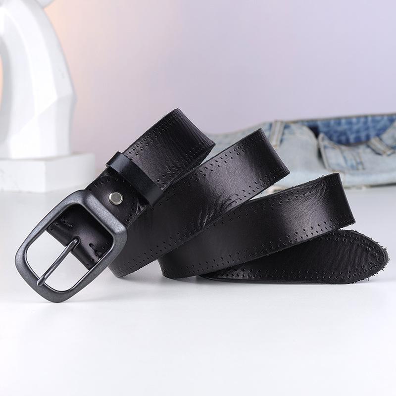 Belt Men'S And Women'S Leather Pure First Layer Cowhide Fashion Trend Retro Old Jeans Handmade Belt