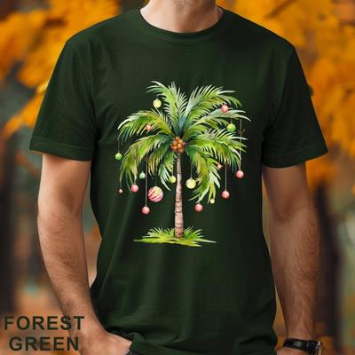 Kalėdinė palmės marškinėliai, Kalėdinės eglutės marškinėliai, Atogrąžų palmės Kalėdos, 203733