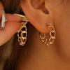 Vintage Interlocking Hollow Out Trendy Metal Fashion Stud Earrings