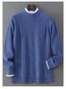Men's Thick 100% Pure Wool Half-High Collar Knit Cashmere Pullover Sweater for Autumn and Winter