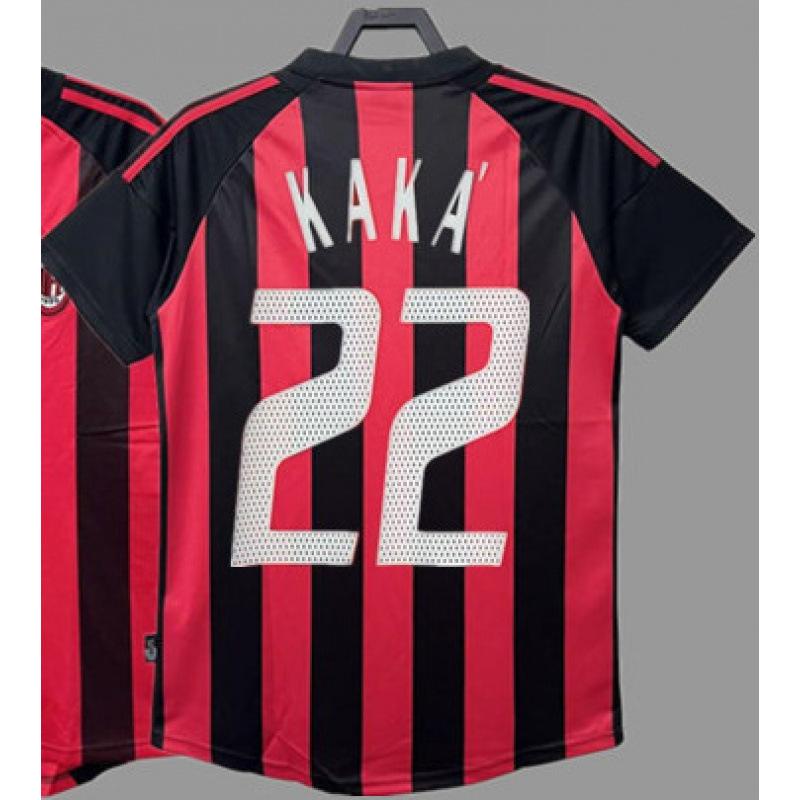 Retro jersey football jersey classic nostalgic replica Thai jersey Kaka game training jersey short-sleeved sportswear
