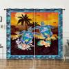 Curtains Turtle Blue Sea Sunshade Digital Printing Curtains Blackout No Punching Bedroom