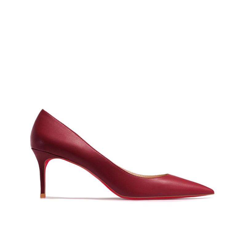 Fashion New pointed shallow mouth high heels with thin heels, matte fashion white commuting single shoes, soft sole size