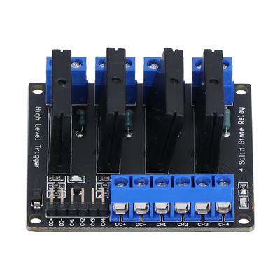 Solid State Relay Module 4 Channel High Level Trigger SSR DC Control AC with Fuse 3‑24V HY‑M283