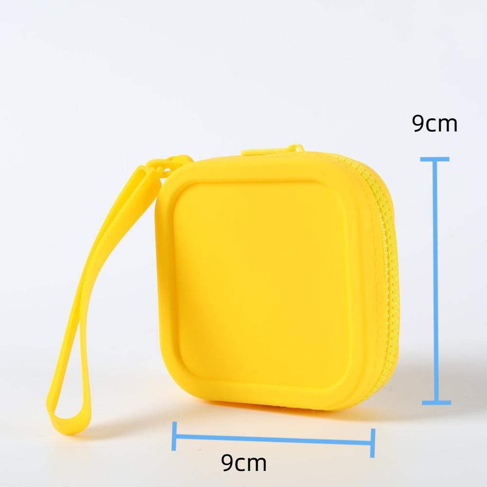 Mini Silicone Organizer Wallet Coin Purse Smooth Zipper Waterproof Travel Pouch Macaron Color Earphone Bag Students
