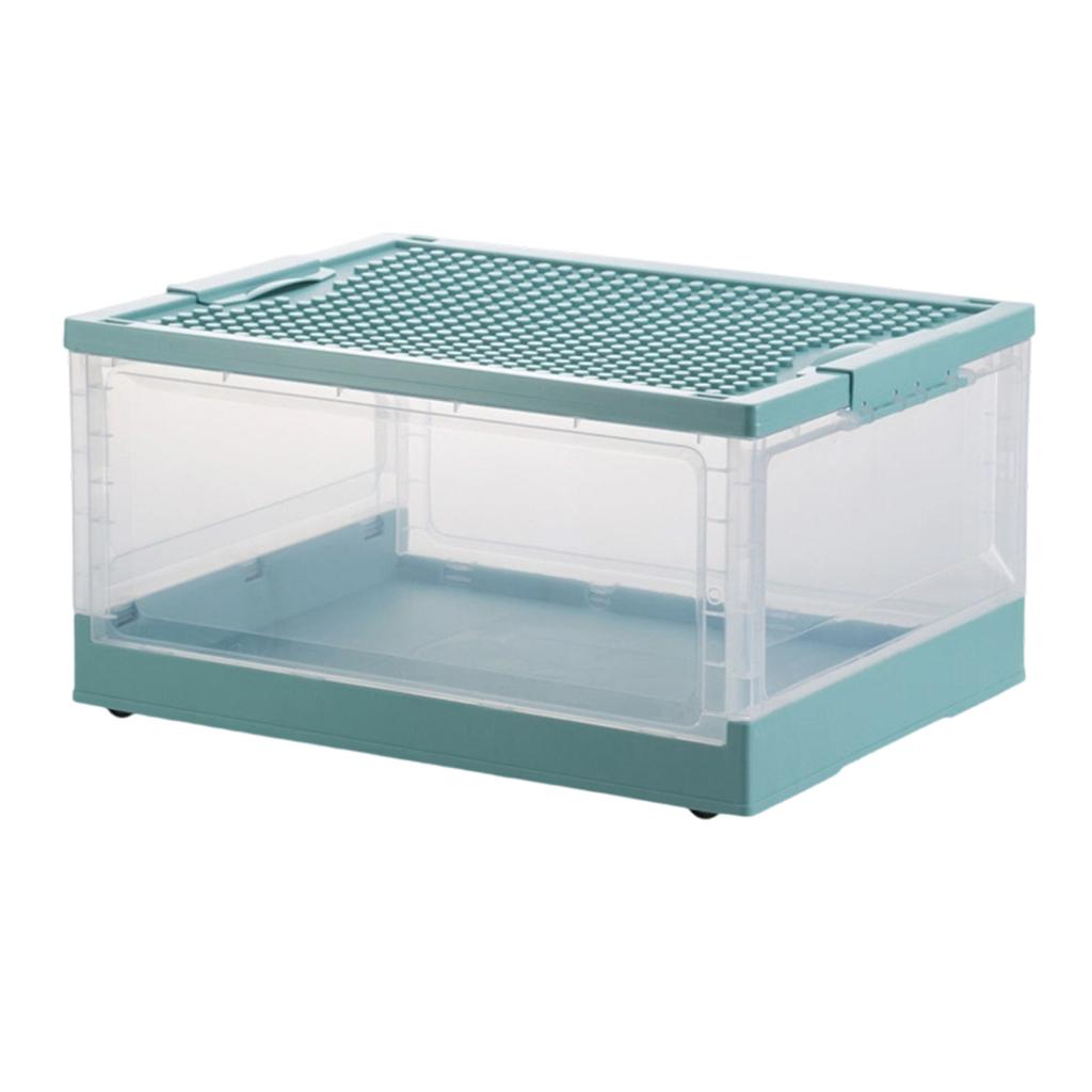 Toys Storage Organizer Box, Toy Box With Building Plate Lid And Removable Tray, Building Block Storage, Stackable Plastic Organizer Bins