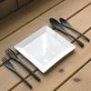 Nagao Plastic Dinner Cutlery 8 Dishwasher Made in Japan Heat-Resistant Set, Pieces, Black, Safe,