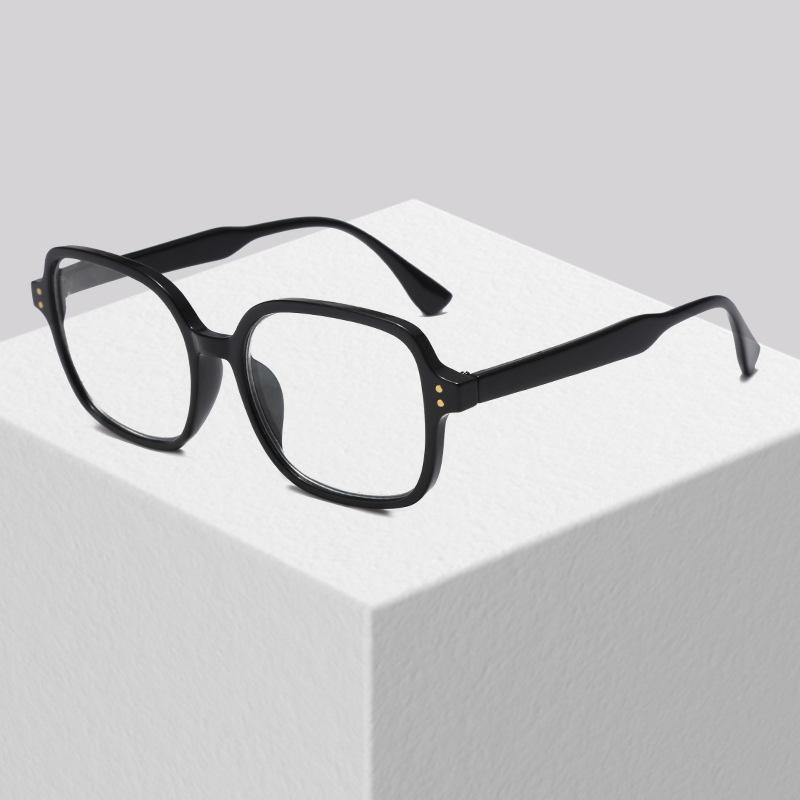 Square Anti-Blue Glasses, Large Frame Men'S And Women'S Glasses Frames Can Be Equipped With Myopia Flat Glasses