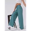 Women's Ribbed Drawstring Elastic Waist Wide Leg Loose Casual Lounge Pants Summer Trousers