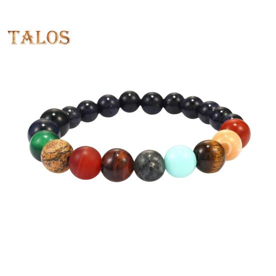 

Браслет унисекс с эластичным шнуром, многоцветный, гладкий, с глазурью и стеклом, лечебные украшения, положительный энергетический баланс, повседневная одежда, браслет для вечеринок и пар разноцветный