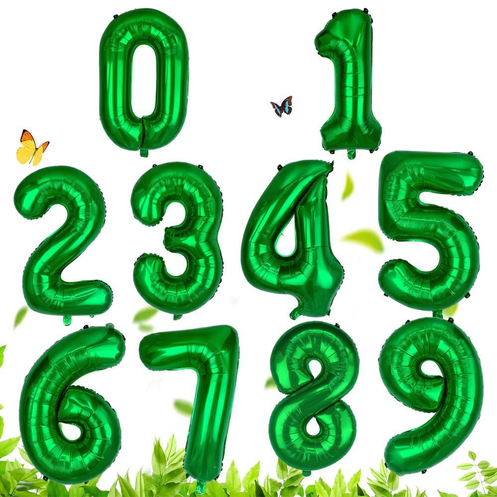 

10pcs 32-Inch Green Number Balloons - Aluminum Foil Mylar Digit Balloons for Birthday Parties,Anniversaries, Birthday Decoration one size fits all