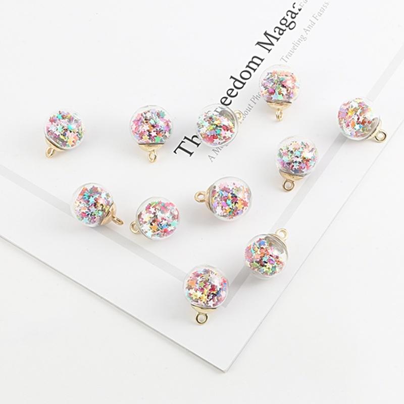 15*21mm 10szt/partia Gwiazdka Cekin Kryształowa Szklana Kula Stopowy Haczyk Puste Szklane Koraliki DIY Tworzenie Biżuterii Naszyjnik Wisiorek Kolczyki Akcesoria Biżuteryjne