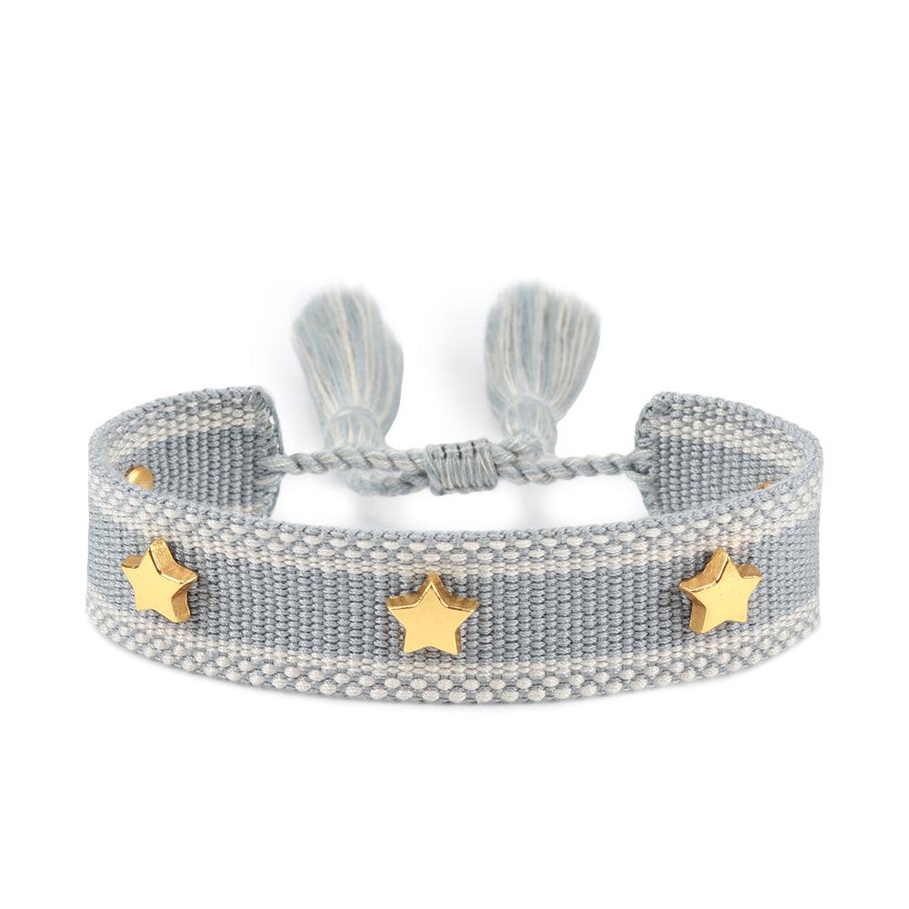 

Handmade Ethnic-Style Star & Moon Woven Bracelet for Women