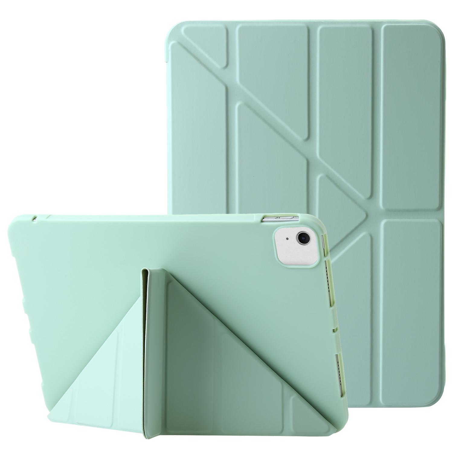 

Для iPad Эйр 13 (2025)/(2024) Чехол-подставка Оригами из ПУ кожи+силикона для планшета с функцией автопробуждения/сна Green