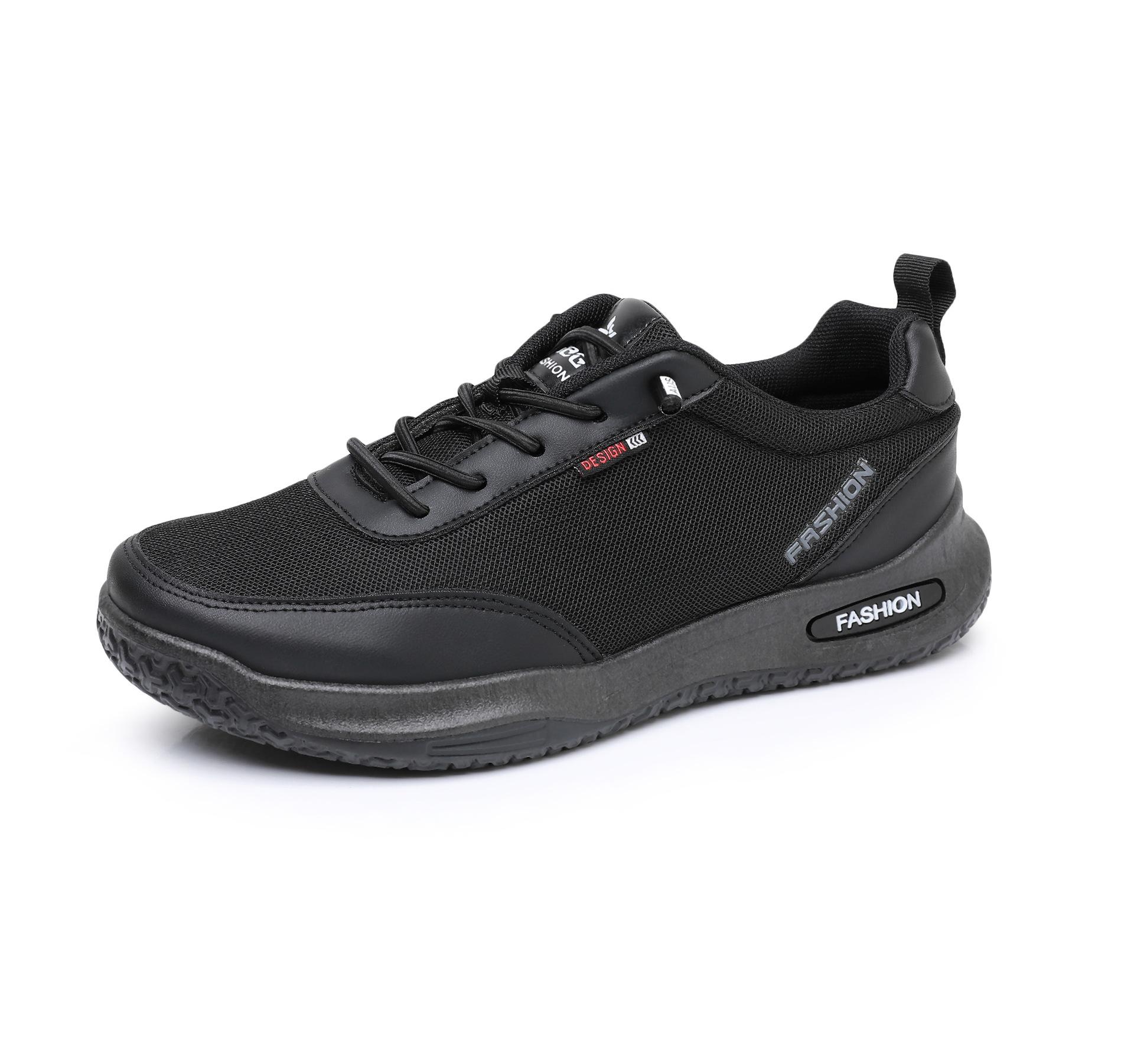 

Обувь мужская весна и осень 2025 года, новая повседневная спортивная обувь, мужская мягкая подошва, дышащая, универсальная, износостойкая, для папы 40 чёрный