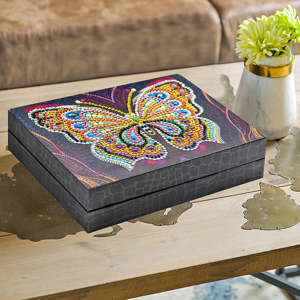 Diamantmalerei in Sonderform DIY Schmetterling Harz Schmuckkästchen Behälter Desktop Dekorativer Aufbewahrungsorganizer Koffer Dropship