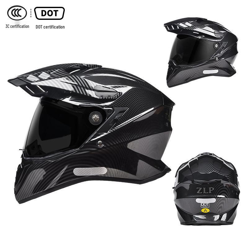 A-Class Unisex Motorcycle Helmet: Double Visor Full Face for Touring & Off-Road Use