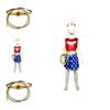 Stretch Cotton Wonder Woman Dress With Bow Accent For Toddlers