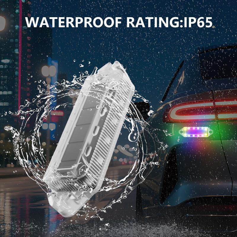 Motorcycle and tram warning lights, colorful flashing lights, LED decorative lights, wiring free solar anti rear end lights