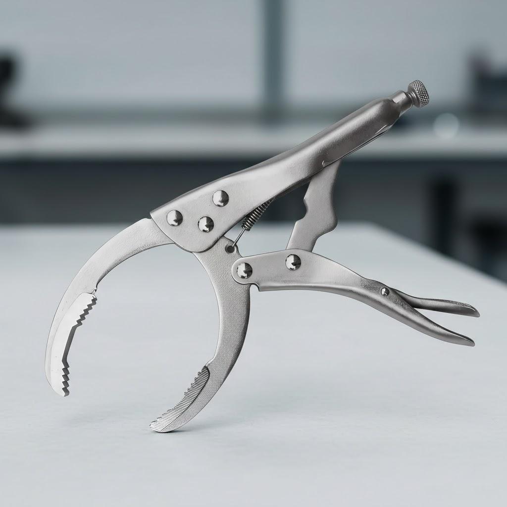 1PC Heavy Duty Locking Grip Oil Filter Wrench Tool Adjustable Vise Grip Pliers for Automotive Maintenance