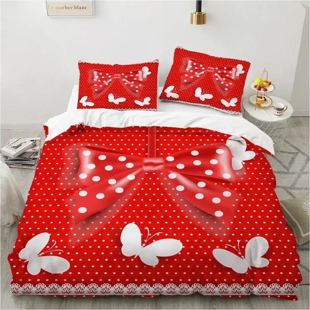 Top Für 3D-Druck Schleife Rosa Bettwäscheset Bettbezug Schlafzimmer Bettdecke Bezüge Einzelbett Doppelbett Kingsize Quiltbezug Heimtextil