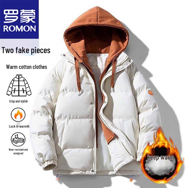 Romon Men's Hooded Thick Cotton Padded Winter Jacket