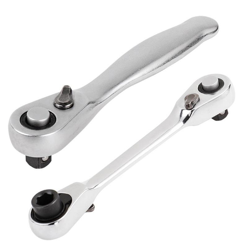 Mini Treble 1/4 Ratchet Wrench Double Ended Ouick Socket Screwdriver Hex Torque Wrenches Set 2-In-1 Spanner Hand Repair Tools