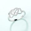 Bagues en argent sterling 925 pour femmes, bague confortable et résistante au ternissement avec zircone cubique polie et infini et cœur