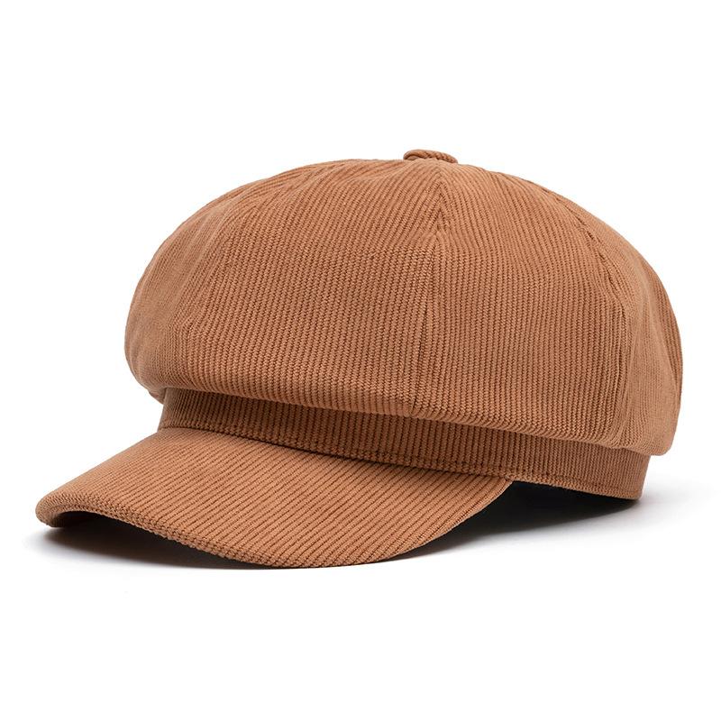 

Осень-зима восьмиугольная кепка женская вельветовая кепка кепка художника берет кофейный