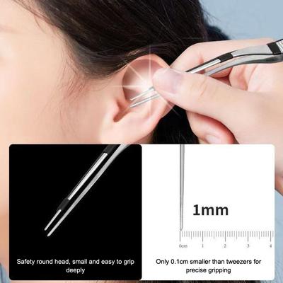 Children Ear Scoop Luminous Earwax Tweezers Advanced Visual Cerumen Earpick Hook Charging Ear Scraping Pro Cleaning Tool