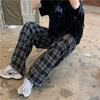 Retro Teens Harajuku Plus Size Hip Hop Streetwear Autumn Women Plaid Pants Casual Oversize Loose Wide Leg Trouser
