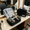 BEPAN Professional Hair Stylist Travel Organizer Double-Layer Barber Hairdressing Tools Storage Case with Elastic Loops & Mesh Pockets