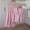 spring and autumn new European and American Amazon cross-border V-neck suit striped top lace edge skirt cover
