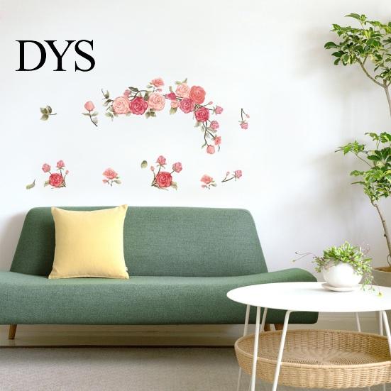 Wall Sticker Flower Colorful Mural Waterproof Self Adhesive Removable Beautify DIY Rose Decal Living Room Background Mirror Decor Art Craft