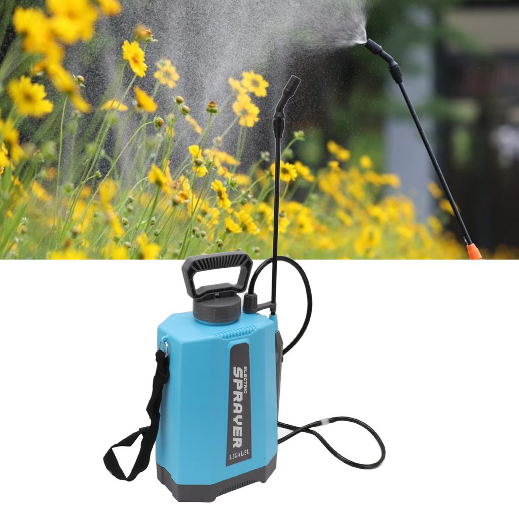 Battery Powered Sprayer with 3 Mist Nozzles Shoulder Mounted Multifunctional Electric Garden Sprayer for Watering Flowers Spraying Medicines