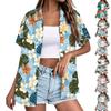 Camicie da donna casual alla moda a maniche corte con risvolto e bottoni